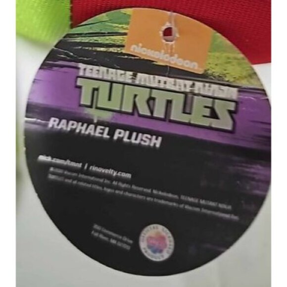 Nickelodeon Teenage Mutant Ninja Turtles Raphael Plush Toy With Tags 12" Tall - Picture 3 of 7
